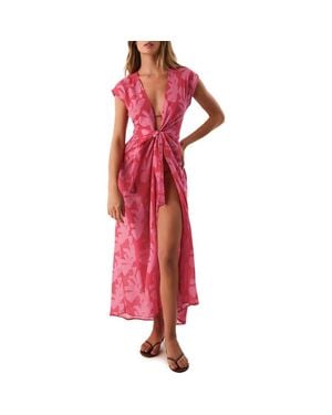 ViX Sasha Long Cover-Up Dress - Red