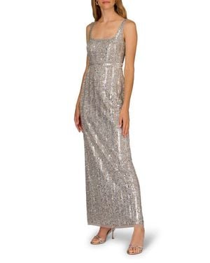 Aidan Mattox Sequin Sleeveless Gown - Metallic