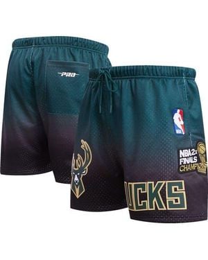 Pro Standard Hunter Milwaukee Bucks Ombre Mesh Shorts - Blue