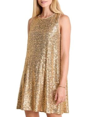 Vineyard Vines Kiki Sleeveless Sequin Swing Dress - Brown