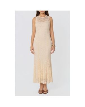 Astr Annabella Lace Overlay Midi Dress - Natural