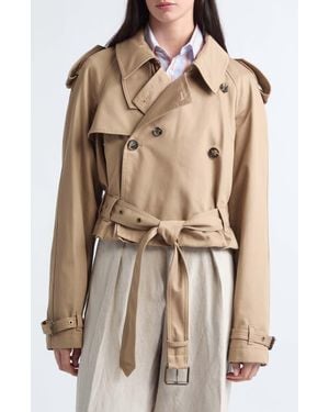 JW Anderson Double Breasted Crop Trench Coat - Natural