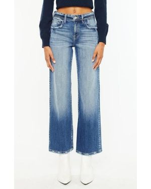 KanCan Premier Angela Premier High Rise Slim Wide Leg Jeans - Blue