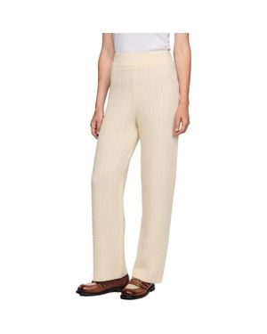 Sandro Cable Knit Pants - Natural