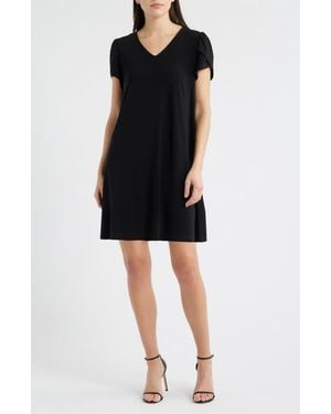 Anne Klein Tulip Sleeve Swing Dress - Black