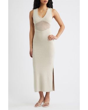 Torn By Ronny Kobo Melanie Crochet Body-Con Midi Dress - Natural