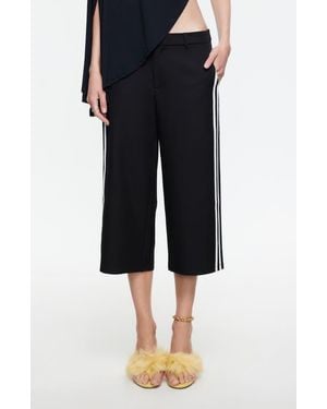 Lioness Genesis Crop Wide Leg Side Stripe Pants - Black