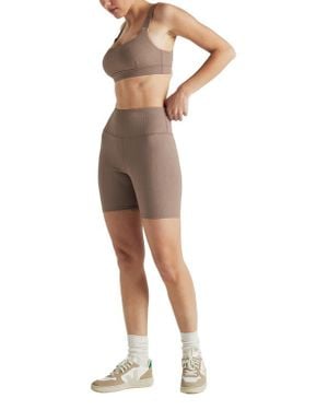 Losano Renew Rib Biker Short - Natural