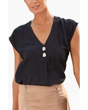 Lascana Button Detail Blouse - Black