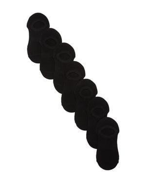 Memoi 7-Pair No Show Sneaker Liner Socks - Black