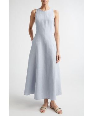 Eleventy Sleeveless Linen Midi Dress - Purple