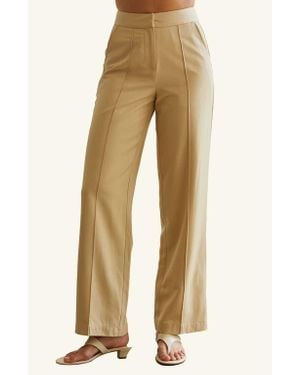 Crescent Pleated Pants - Natural