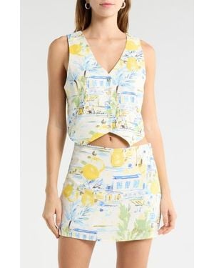 Sugarlips Amalfi Coast Kayri Buttoned Crop Top - White