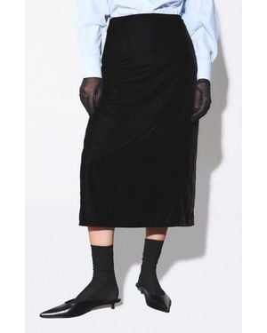 DELUC Mason Velvet Midi Skirt - Black