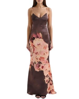 fall house dresses PRETTYGARDEN Women's Floral Bodycon Maxi Dress Fall Elegant Mesh Long main image 1