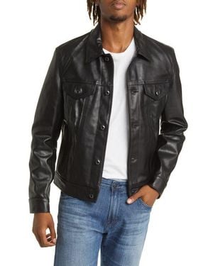 Schott Nyc Naked Cowhide Trucker Jacket - Black