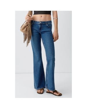 MANGO TEEN Low Waist Flare Jeans - Blue