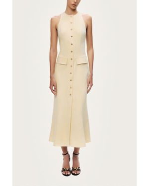 Nocturne Sleeveless Button-Front Midi Dress - Natural