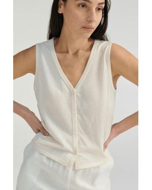 ALMINA CONCEPT Knit Button Closure Vest - White