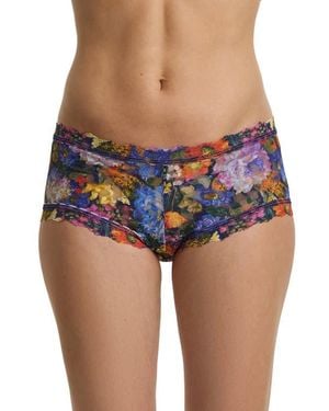 Hanky Panky Print Boyshorts - Blue
