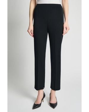 Ming Wang Knit Straight Leg Ankle Pants - Black
