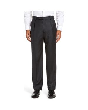 Zanella Bennett Straight Leg Pleated Dress Pants - Black