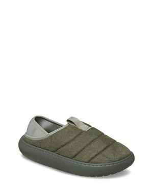 Crocs™ Classic Vegan Suede Quilted Slip On Shoe - Green