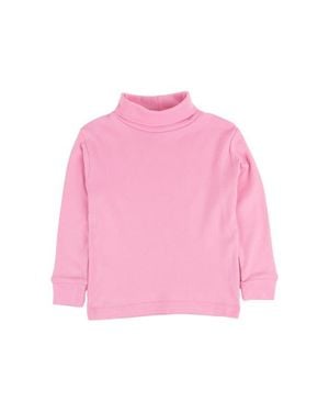 Leveret Kids Long Sleeve Cotton Turtleneck Shirt - Pink
