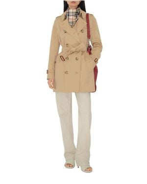Burberry Short Kensington Heritage Trench Coat - Natural