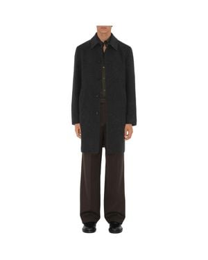 Burberry Mid-Length Wool Car Coat - Black