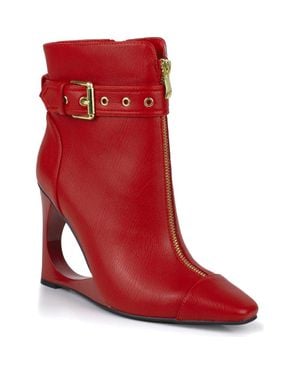 Ninety Union Archtectural Wedge Heel Bootie - Red