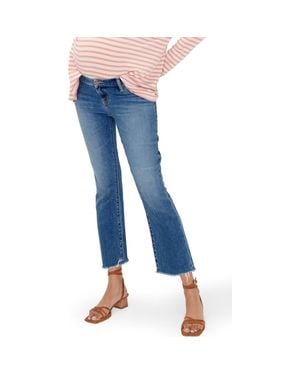 HATCH The Under The Bump Crop Maternity Jeans - Blue