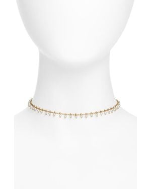 VIDAKUSH Faux Pearl Cluster Choker - White