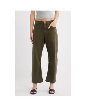 DL1961 Bilie Easy Barrel High Rise Twill Pants - Green