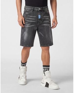 Philipp Plein Denim Formentera Shorts Basic - Gray