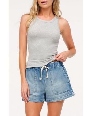 nuuds Slinky Rib Knit Stretch Modal Jersey Tank - Blue