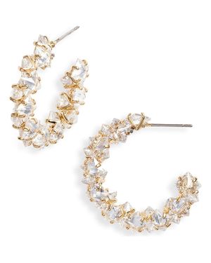 Nordstrom Staggered Cubic Zirconia Pyramid Hoop Earrings - Metallic