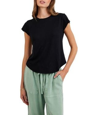 Bella Dahl Cotton Blend Slub Baby Tee - Black