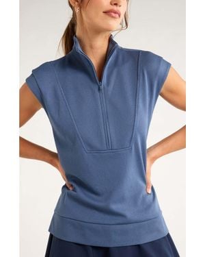 Zella Sleeveless Mesh Top - Blue