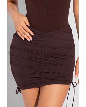 TA3 Triangle Cover-Up Mini Skirt - Brown
