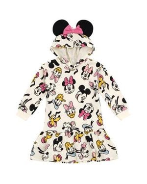 Disney Mickey Mouse & Friends Cosplay Fleece Hooded Dress - White
