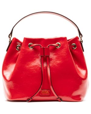Frances Valentine Medium Minnie Leather Bucket Bag - Red