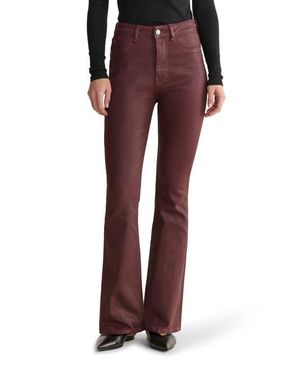 WARP+WEFT Nao Coated High Waist Bootcut Jeans - Red