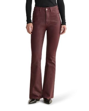 WARP+WEFT Nao Coated High Waist Bootcut Jeans - Red