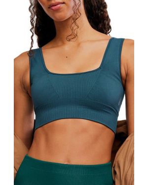 Free People Fp Movement Karma Square Neck Sports Bra - Blue