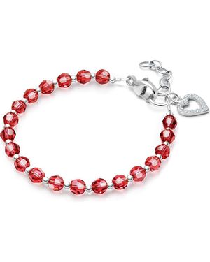 Tiny Blessings Sterling Birthstone Crystal Bracelet - Red