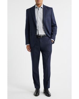 Jack Victor Esprit Deco Plaid Wool Suit - Blue