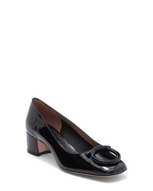 Ferragamo Mara Gancio Block Heel Pump - Black