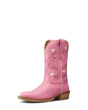 Tecovas Kids' The Annie Hearts Western Boot - Pink