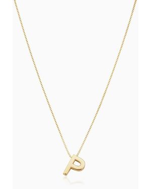 Oradina 14K Love Letter Initial Necklace - Metallic